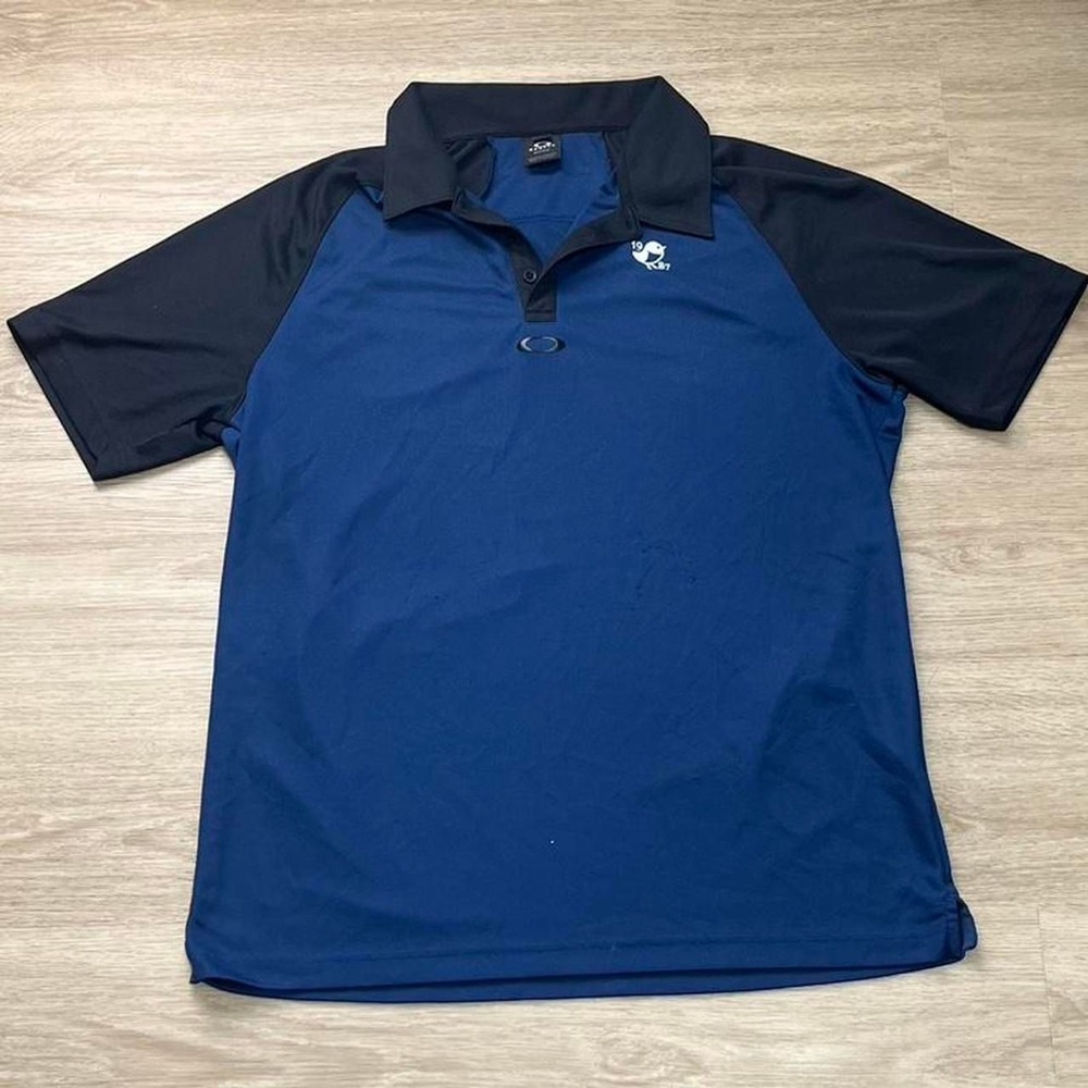 Oakley navy blue vintage 1987 golf polo shirt size large